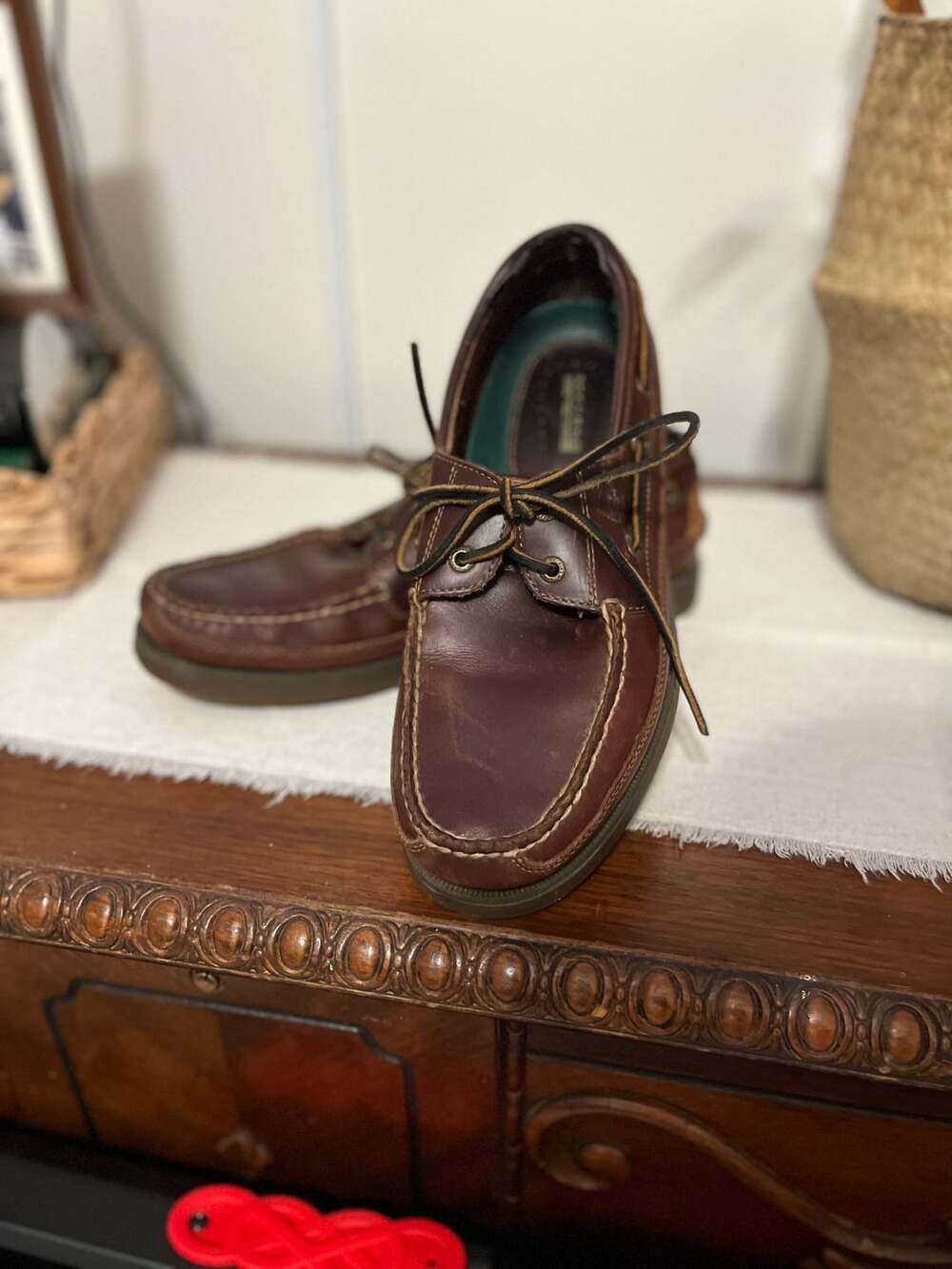 Sperry Top-Sider Mako 2-Eye Boat Shoes Brown Leather Size 9.5